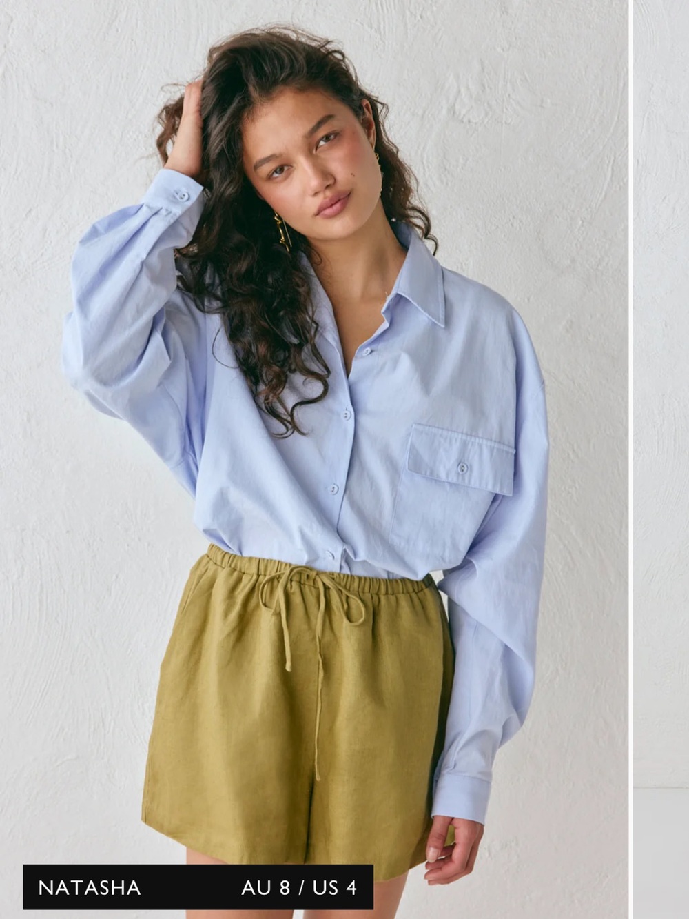 NWT • Nettie linen shorts in olive - Picture 3 of 12